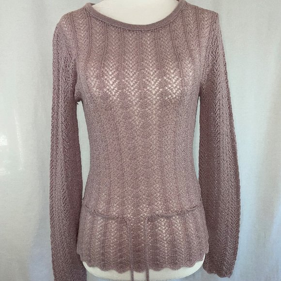 Vintage Sweaters - Vintage 1970's College Town Lavender Knit Sweater